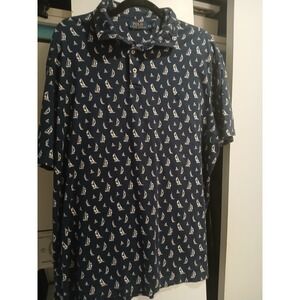 Polo Ralph Lauren Sailboat Shirt Men's XXl Button-Down Blue Preppy Short Sleeve
